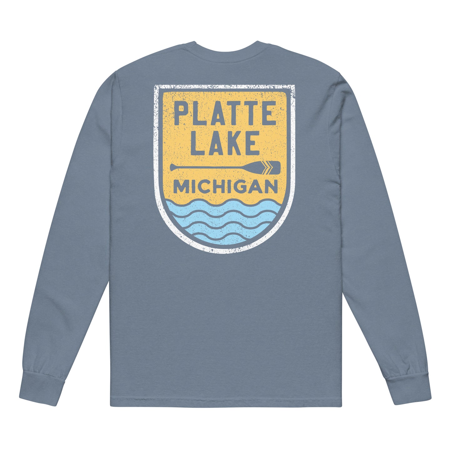 Canoe (front & back) long sleeve - Unisex (Comfort Color) t-shirt
