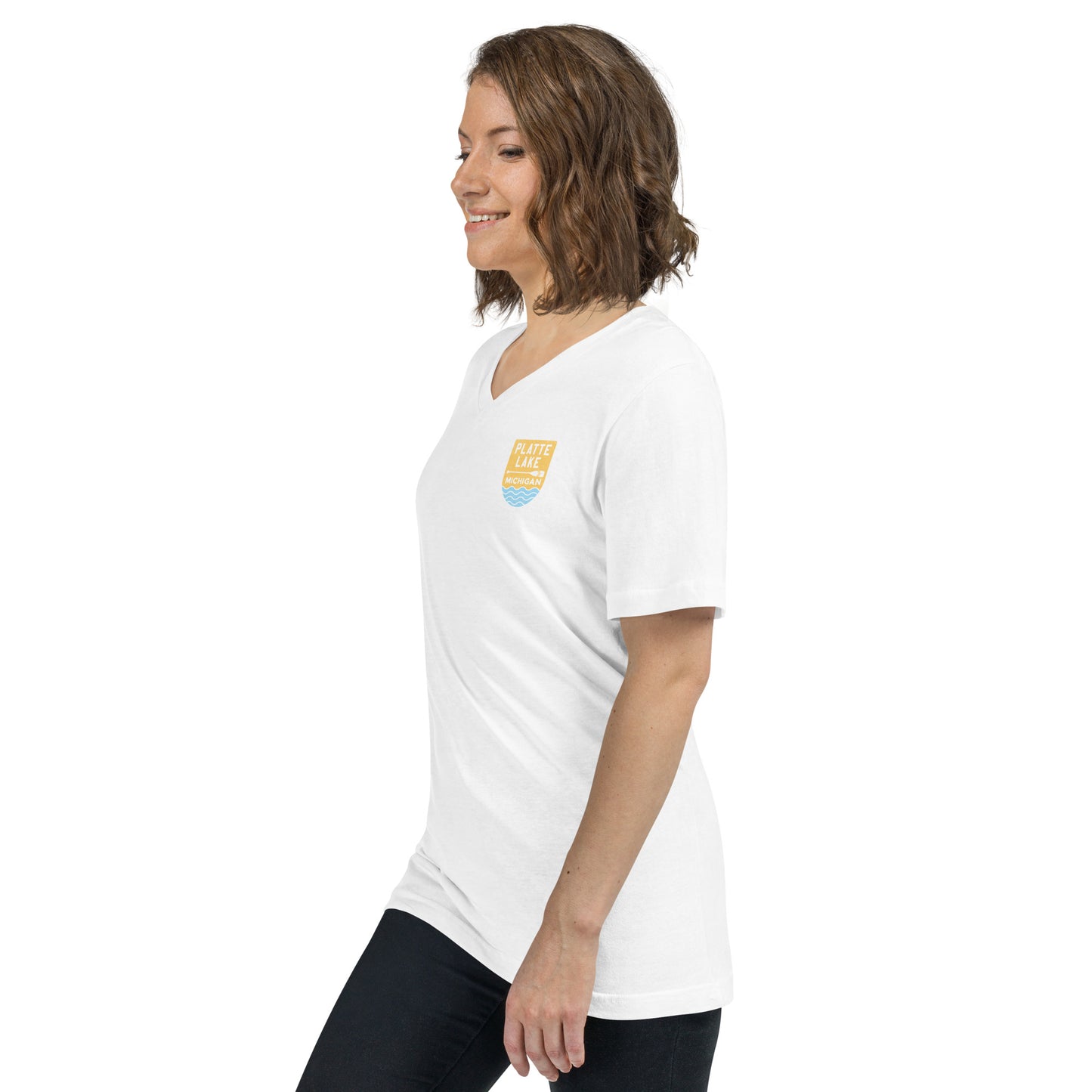 Platte Paddle Unisex Short Sleeve V-Neck T-Shirt