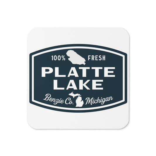 Platte Lake Badge Cork-back coaster