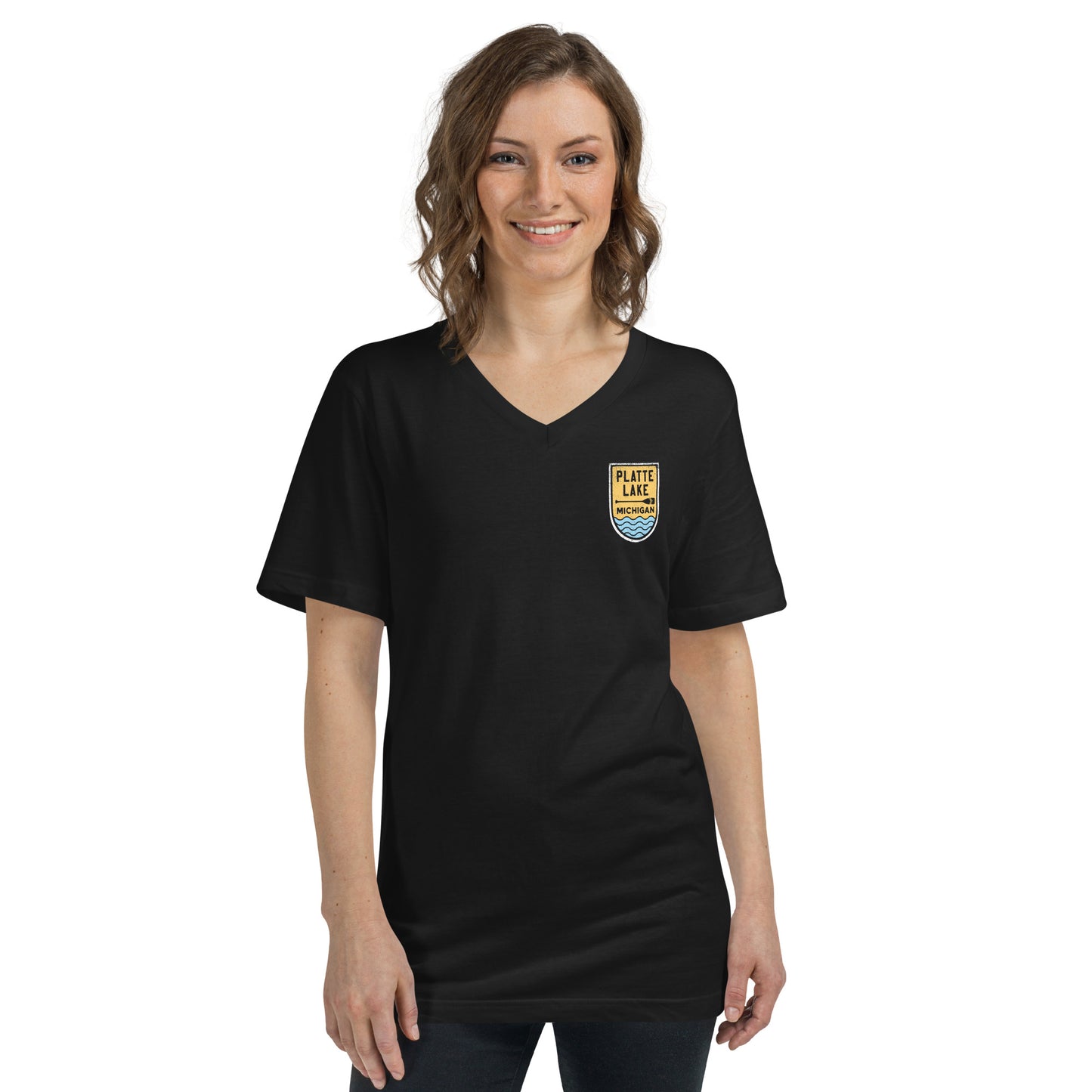 Platte Paddle Unisex Short Sleeve V-Neck T-Shirt