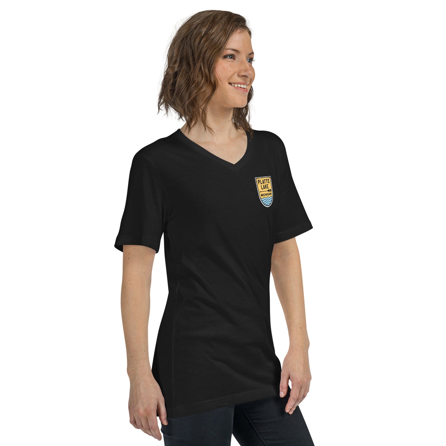 Platte Paddle Unisex Short Sleeve V-Neck T-Shirt