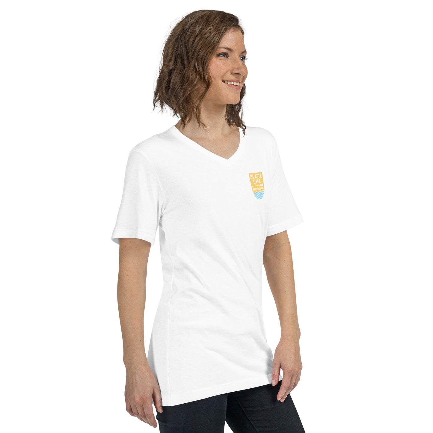 Platte Paddle Unisex Short Sleeve V-Neck T-Shirt
